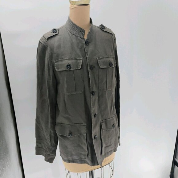 Zara 100% linen Military Officer Fully Lined Jacket - Picture 3 of 12